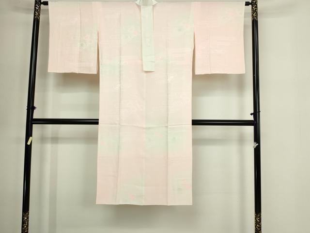 平和屋着物■長襦袢　袷　草花地紋　正絹　逸品　DABE9493sf
