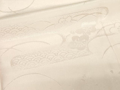 平和屋着物■長襦袢　袷　草花地紋　正絹　逸品　DABE9493sf