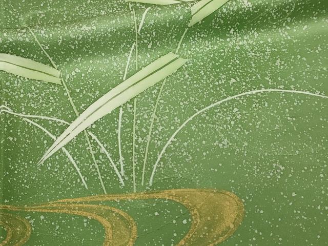 平和屋着物■訪問着　流水枝葉文　金彩　正絹　逸品　DABE9499sf