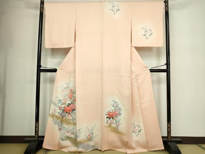 平和屋着物■訪問着　流水草花文　暈し染め　金彩　正絹　逸品　DABE9500sf