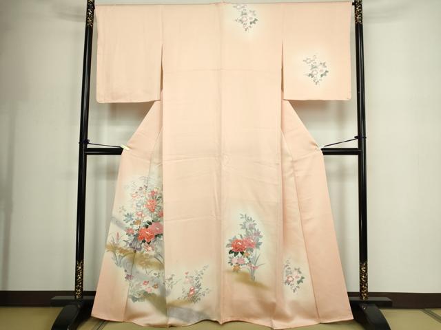 平和屋着物■訪問着　流水草花文　暈し染め　金彩　正絹　逸品　DABE9500sf
