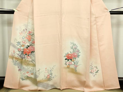 平和屋着物■訪問着　流水草花文　暈し染め　金彩　正絹　逸品　DABE9500sf
