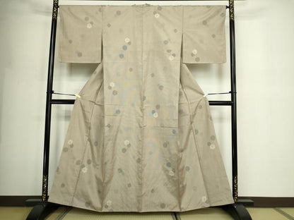 平和屋着物■上質な紬　舞花文　正絹　逸品　 DABE9503sf