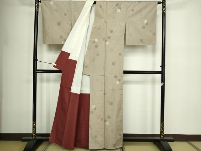 平和屋着物■上質な紬　舞花文　正絹　逸品　 DABE9503sf