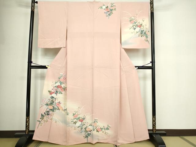 平和屋着物■訪問着　草花文　暈し染め　正絹　逸品　DABE9507sf
