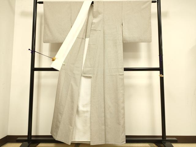 平和屋着物▽本塩沢　単衣　やまだ織　間道　高橋礼子作　染の近江謹製　証紙付き　正絹　逸品　DABE9525du