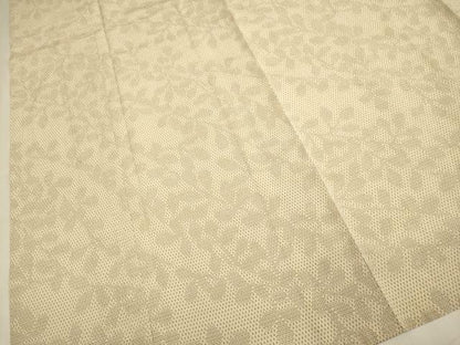 平和屋着物▽本塩沢　単衣　110亀甲　枝葉文　正絹　逸品　DABE9527du