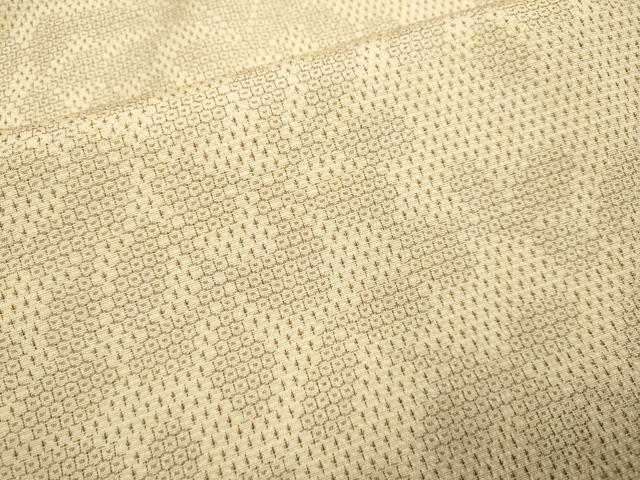 平和屋着物▽本塩沢　単衣　110亀甲　枝葉文　正絹　逸品　DABE9527du