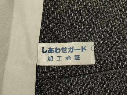 平和屋着物▽本塩沢　単衣　横段吉祥亀甲花文　正絹　逸品　未使用　DABE9529du