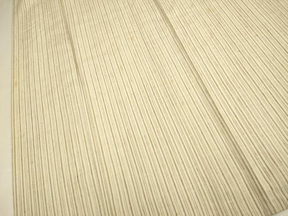 平和屋着物▽上質な紬　単衣　縞　ロング丈　正絹　逸品　DABE9530du