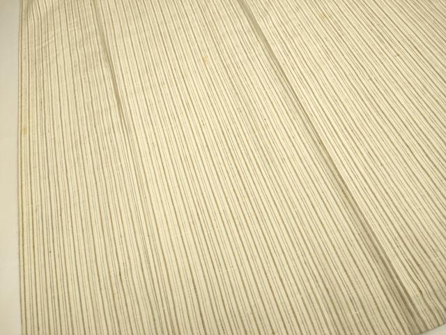 平和屋着物▽上質な紬　単衣　縞　ロング丈　正絹　逸品　DABE9530du