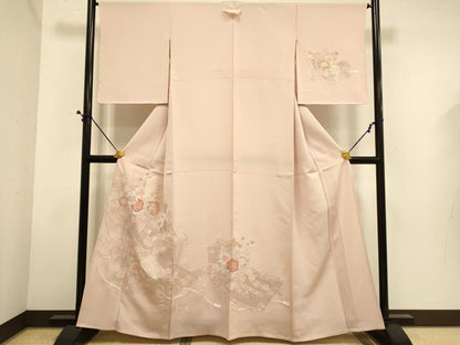 平和屋着物▽中国三大刺繍　スワトウ刺繍　汕頭刺繍　相良刺繍　総刺繍　訪問着　単衣　絵巻花文　金彩　正絹　逸品　DABE9531du