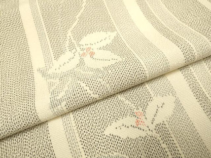 平和屋着物▽本塩沢　単衣　南天間道　正絹　逸品　DABE9532du