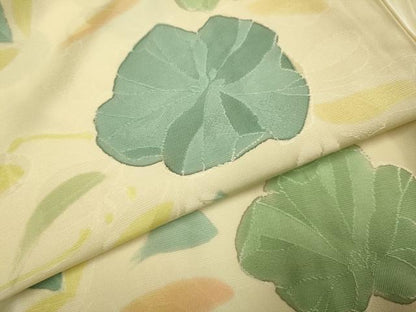 平和屋着物▽上質な小紋　単衣　草花文　地紋起こし　正絹　逸品　DABE9533du