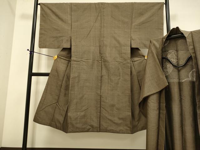 平和屋着物■男性 本場大島紬 アンサンブル 長羽織 間道 正絹 逸品 DABE9539du