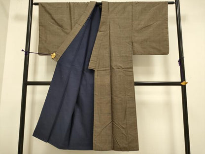 平和屋着物■男性 本場大島紬 アンサンブル 長羽織 間道 正絹 逸品 DABE9539du
