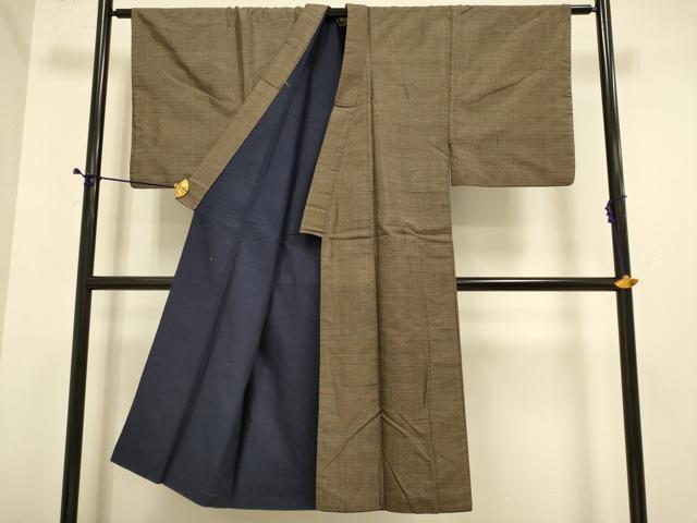 平和屋着物■男性 本場大島紬 アンサンブル 長羽織 間道 正絹 逸品 DABE9539du