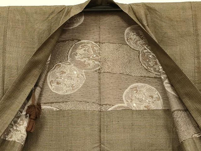 平和屋着物■男性 本場大島紬 アンサンブル 長羽織 間道 正絹 逸品 DABE9539du