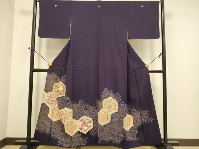 平和屋着物■豪華色留袖 刺繍 宝尽くし亀甲花文 金彩 正絹 逸品 DABE9545du