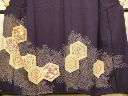 平和屋着物■豪華色留袖 刺繍 宝尽くし亀甲花文 金彩 正絹 逸品 DABE9545du