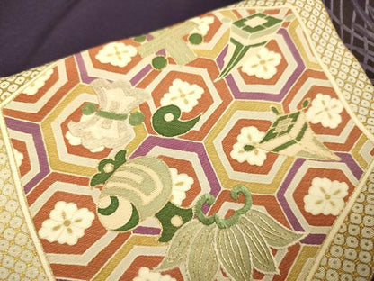 平和屋着物■豪華色留袖 刺繍 宝尽くし亀甲花文 金彩 正絹 逸品 DABE9545du