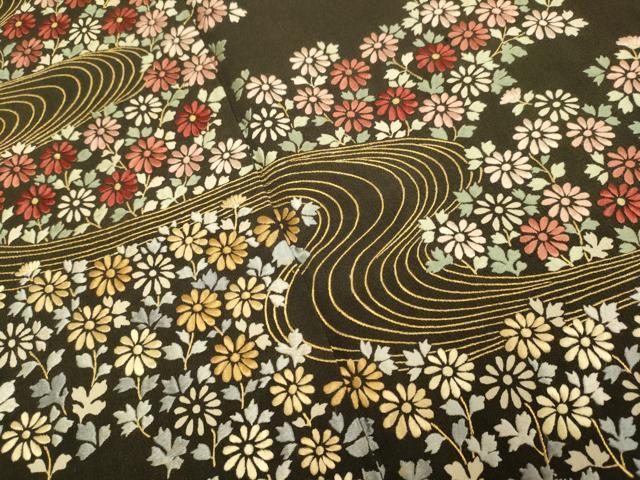 平和屋着物■豪華黒留袖 総刺繍 流水花文 金糸 正絹 逸品 DABE9549du