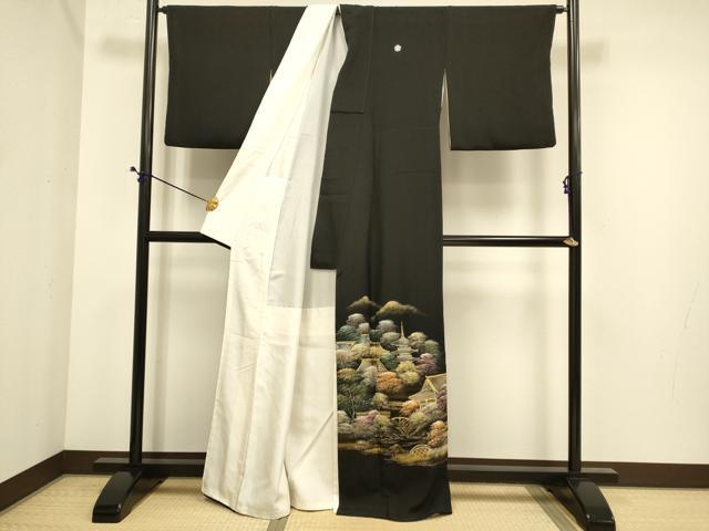 平和屋着物■豪華黒留袖 風景文 金彩 正絹 逸品 DABE9552du
