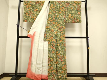 平和屋着物■上質な小紋 花鳥文 正絹 逸品 DABE9564du