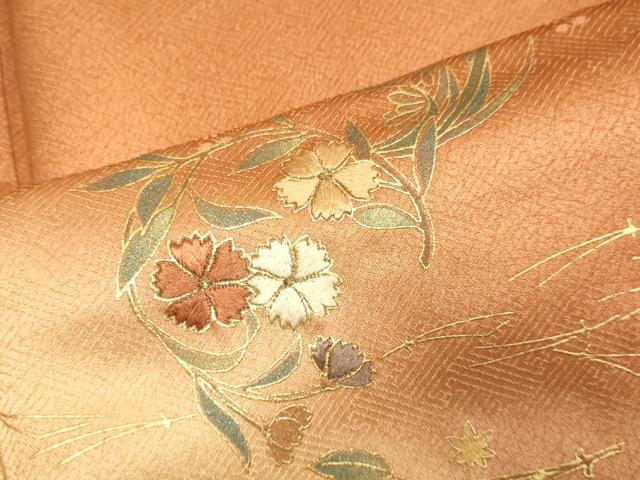 平和屋着物■訪問着 刺繍 草花文 暈し染め 金彩 正絹 逸品 DABE9568du