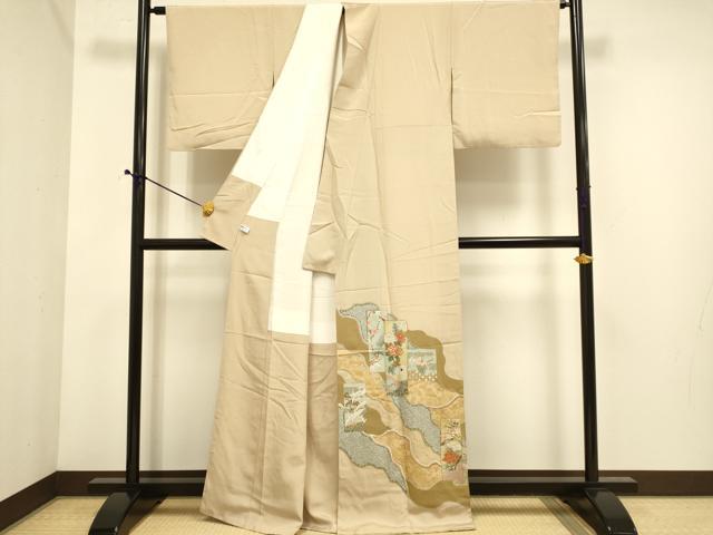 平和屋着物■豪華色留袖 駒刺繍 吉祥花鳥文 金彩 正絹 逸品 DABE9569du