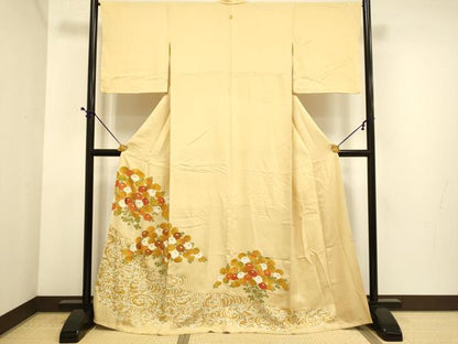 平和屋着物■豪華色留袖 刺繍 万寿菊 金彩 正絹 逸品 DABE9571du