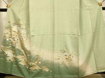 平和屋着物■訪問着 風景花文 暈し染め 金銀彩 正絹 逸品 DABE9584du