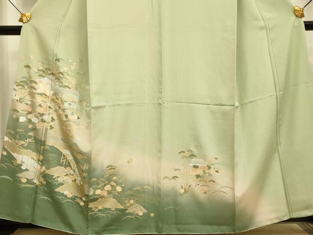 平和屋着物■訪問着 風景花文 暈し染め 金銀彩 正絹 逸品 DABE9584du