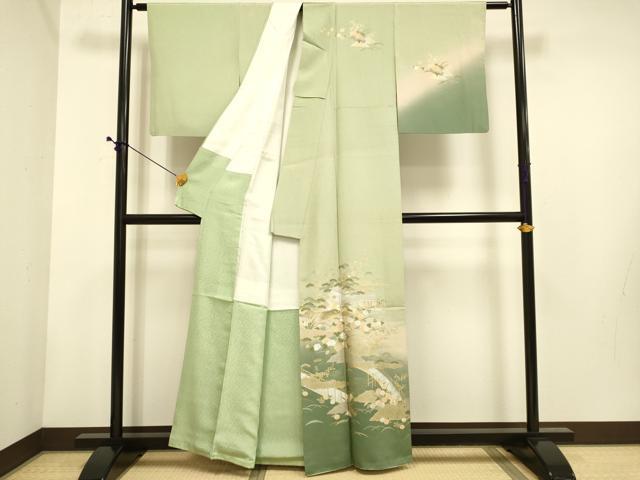 平和屋着物■訪問着 風景花文 暈し染め 金銀彩 正絹 逸品 DABE9584du