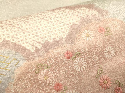 平和屋着物■訪問着 絞り 刺繍 雲取花唐草文 金彩 正絹 逸品 DABE9585du