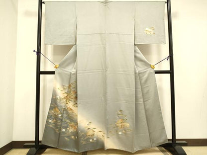 平和屋着物■訪問着 風景花文 暈し染め 金彩 正絹 逸品 DABE9586du