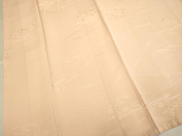 平和屋着物■上質な色無地 風景文 赤香色 正絹 逸品 DABE9587du