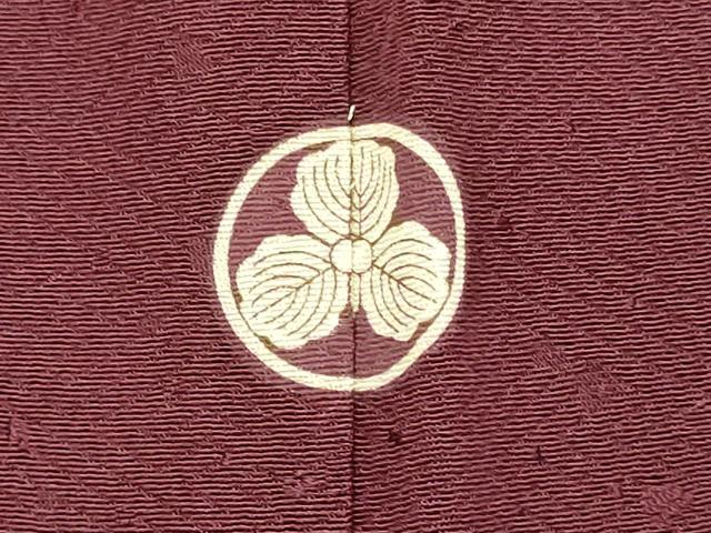 平和屋着物■上質な色無地 箔散らし地紋 濃い浅蘇芳色 正絹 逸品 DABE9588du