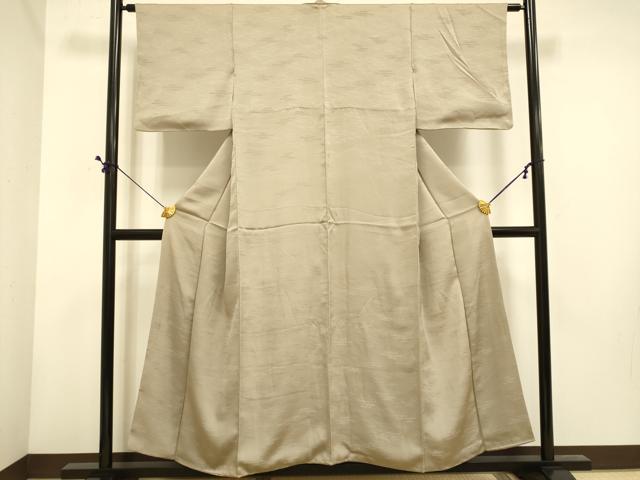 平和屋着物■上質な色無地 エ霞芝地紋 樺茶色 正絹 逸品 DABE9589du