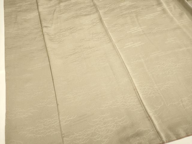 平和屋着物■上質な色無地 エ霞芝地紋 樺茶色 正絹 逸品 DABE9589du