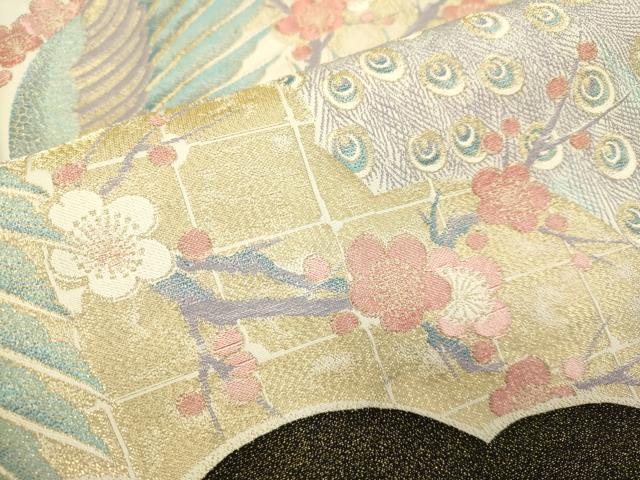平和屋着物■豪華黒留袖 寿光織 孔雀枝梅文 暈し染め 金糸 正絹 逸品 DABE9592du