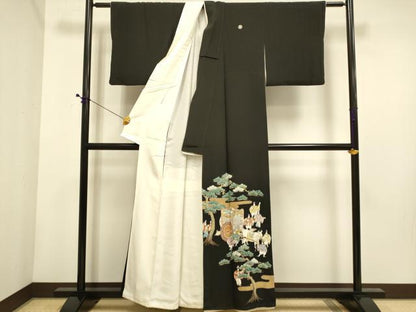 平和屋着物■豪華黒留袖 作家物 御所車人物文 金彩 正絹 逸品 DABE9594du