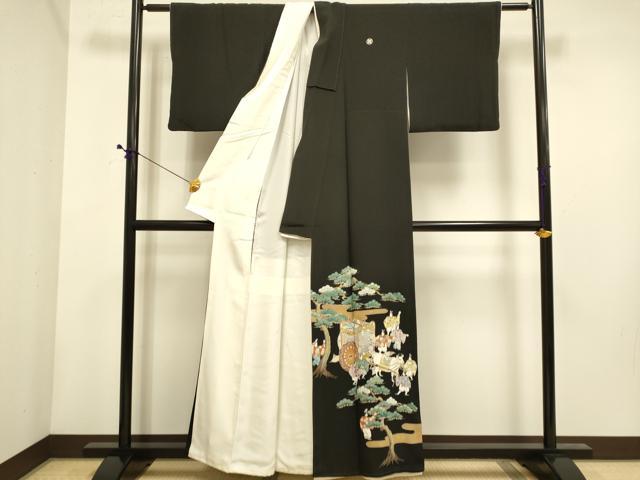平和屋着物■豪華黒留袖 作家物 御所車人物文 金彩 正絹 逸品 DABE9594du
