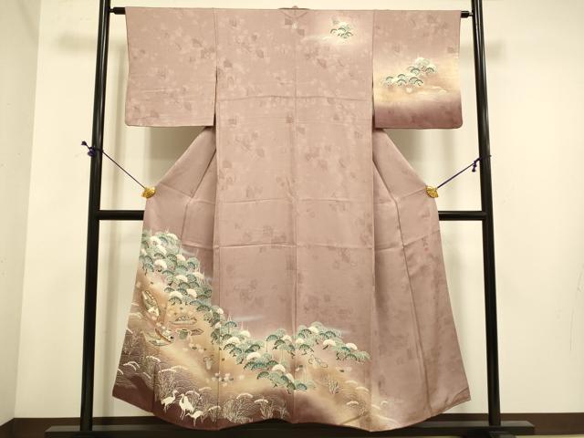 平和屋着物■訪問着 風景群鶴文 暈し染め 金彩 正絹 逸品 DABE9596du