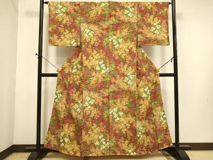 平和屋着物■上質な小紋 草花文 正絹 逸品 未使用 DABE9597du