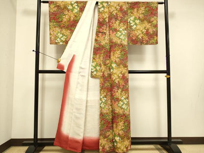 平和屋着物■上質な小紋 草花文 正絹 逸品 未使用 DABE9597du