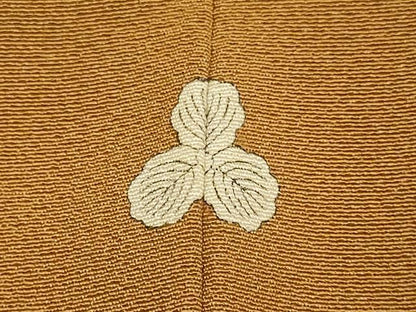 平和屋着物●上質な色無地　土色　正絹　逸品　DABE9602du