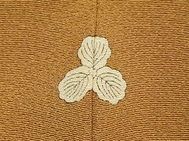 平和屋着物●上質な色無地　土色　正絹　逸品　DABE9602du