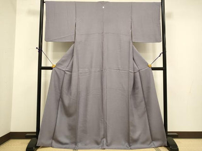 平和屋着物●上質な色無地　舞花地紋　薄色　正絹　逸品　DABE9603du