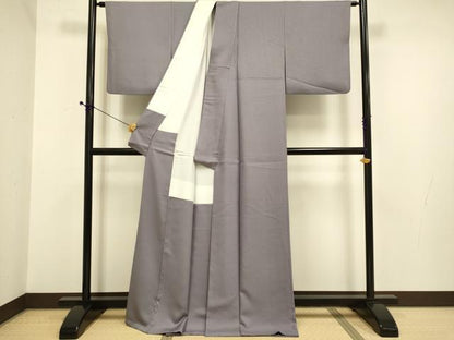 平和屋着物●上質な色無地　舞花地紋　薄色　正絹　逸品　DABE9603du